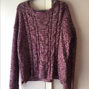 So Authentic Maroon woven cozy sweater